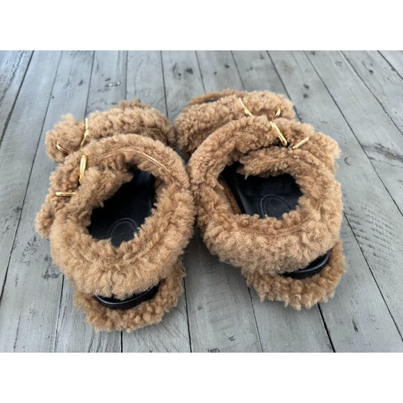 Marni Brown Shearling Sandal Size 40 - Picture 3 of 6